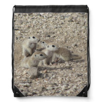 Baby Round-tailed Ground Squirrel Family Drawstring Bag Baby Round-tailed Ground Squirrel Family Drawstring Bag