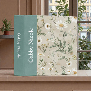 Baby Rustic Daisy Flowers Photo Album 3 Ring Binder