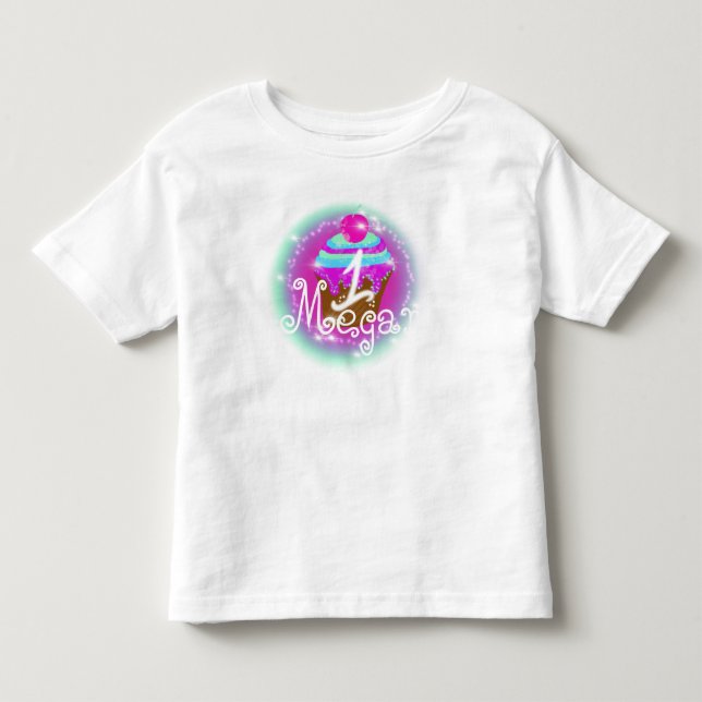 Baby’s 1st Birthday Airbrush Cupcake Toddler T-shirt (Front)