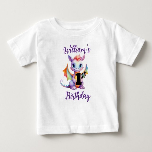 Baby’s 1st Birthday Dragon T-Shirt (Front)
