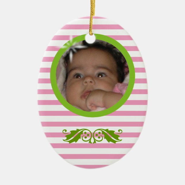 Baby’s 1st Christmas Custom Ceramic Ornament (Front)