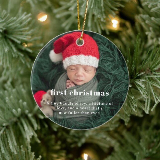 Baby’s 1st Christmas | Sentimental Photo Keepsake  Ceramic Ornament (Tree)