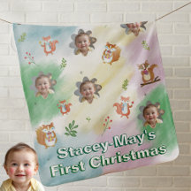 Baby’s 1st Christmas Woodland Animal keepsake phot