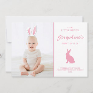 Baby’s 1st Easter Photo Card With Pink Bunny Ears