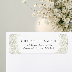 Baby’s Breath Wreath Winter Minimal Return Address Label