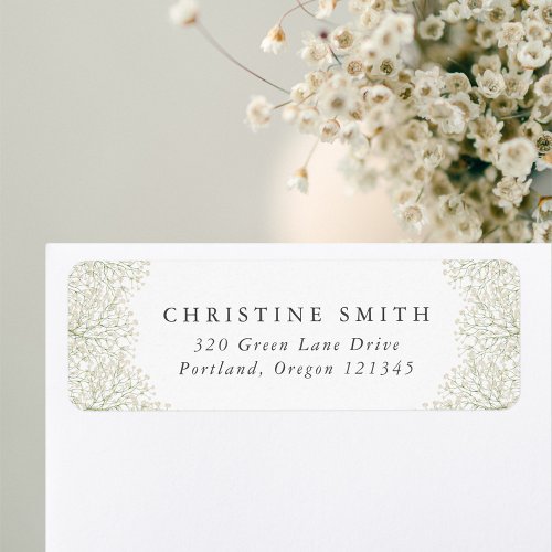 Babys Breath Wreath Winter Minimal Return Address Label