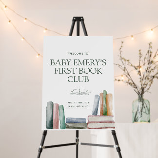 Baby’s First Book Club Baby Shower Welcome Sign
