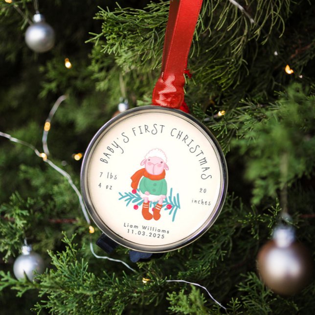 Baby’s First Christmas Adorable Lamb  Ornament (Creator Uploaded)