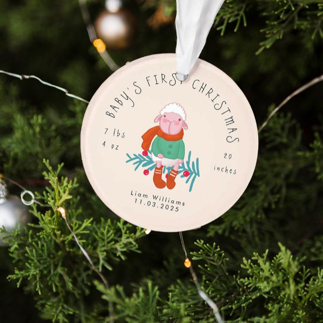 Baby’s First Christmas Adorable Lamb  Ornament (Creator Uploaded)