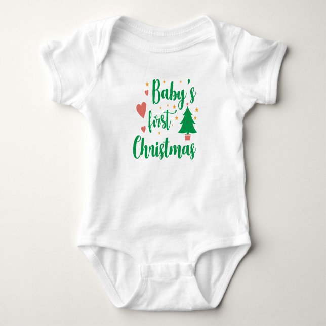 Baby"s First Christmas Baby Bodysuit (Front)