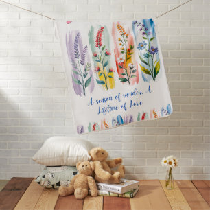 Baby’s First Christmas Blanket Personalized Floral