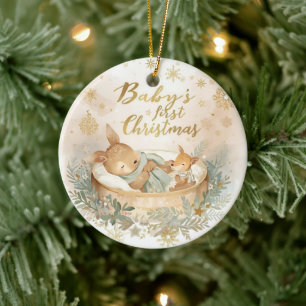 Baby’s First Christmas Double-Sided Ceramic Ceramic Ornament
