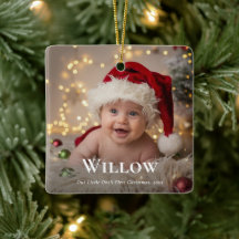 Baby’s First Christmas Elegant Name Photo Keepsake