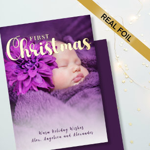 Baby’s First Christmas Foil Holiday Card