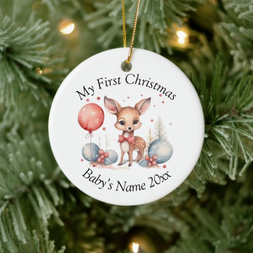 Babys First Christmas Keepsake Custom Ornament