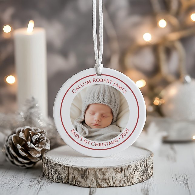 Baby’s First Christmas Ornament 2025 with Photo (Creator Uploaded)