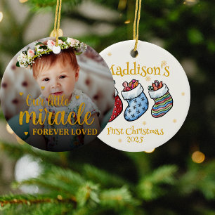 Baby’s First Christmas Our Little Miracle, Forever Ceramic Ornament