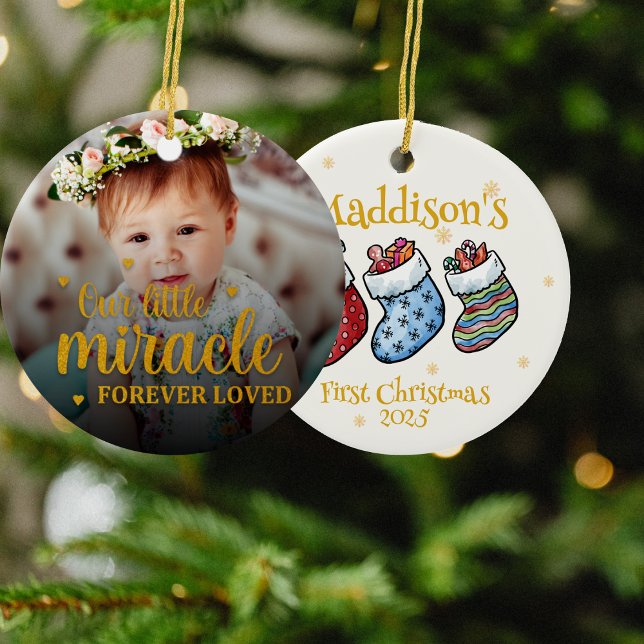 Baby’s First Christmas Our Little Miracle, Forever Ceramic Ornament (Baby’s First Christmas Our Little Miracle, Forever Ceramic Ornament)