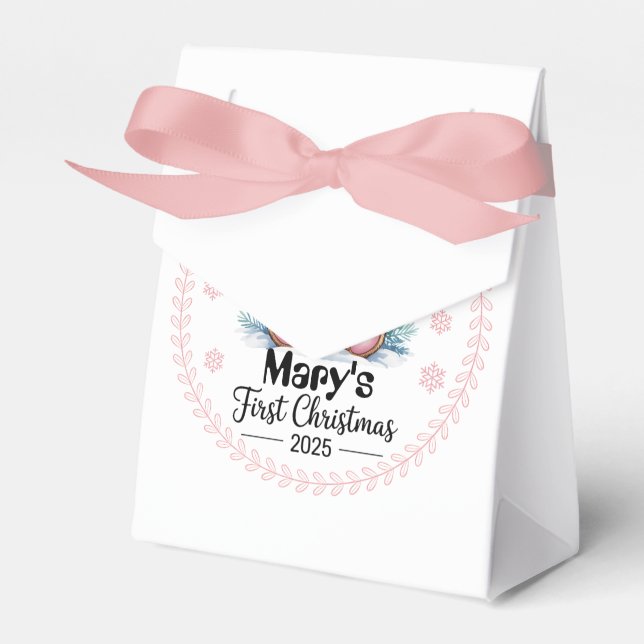 Baby’s First Christmas Personalised Favor Boxes –  (Front Side)