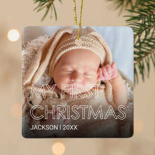Baby’s First Christmas Personalized Photo Ceramic Ornament