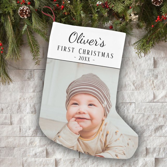 Baby`s First Christmas Photo Small Christmas Stock Small Christmas Stocking (Creator Uploaded)
