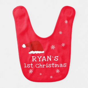 Personalised Name Me To You Baby's 1st Christmas Xmas Baby Bib Gift 0-3 Months 