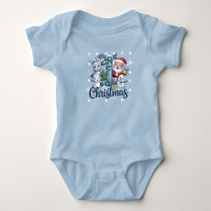 Baby’s First Christmas Santa Friends Number One Baby Bodysuit