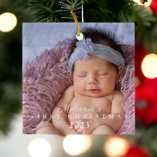 Baby’s First Christmas Two Photo Custom Ceramic Ornament