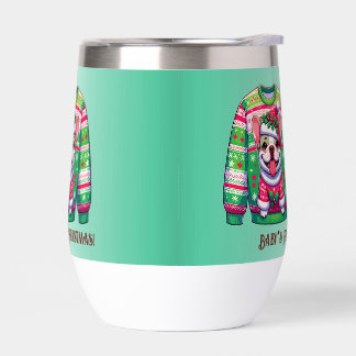 Baby’s First Christmas Ugly Sweater Thermal Wine Tumbler