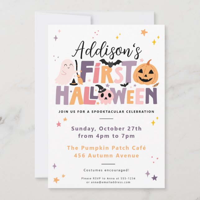 Baby’s First Halloween Birthday Invitation (Front)
