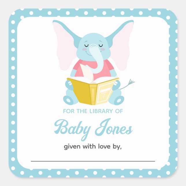 Baby’s First Library Books Elephant Sticker (Front)