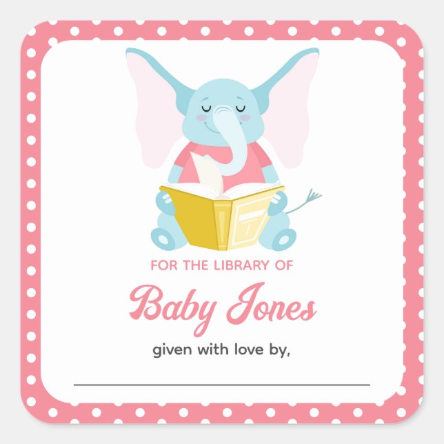Baby’s First Library Books Elephant Sticker (Front)