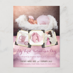 Baby’s First Valentine’s Day Instagram Photos Pink Holiday Postcard