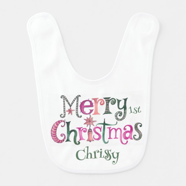 Baby’s first wonderful Christmas Baby Bib (Front)
