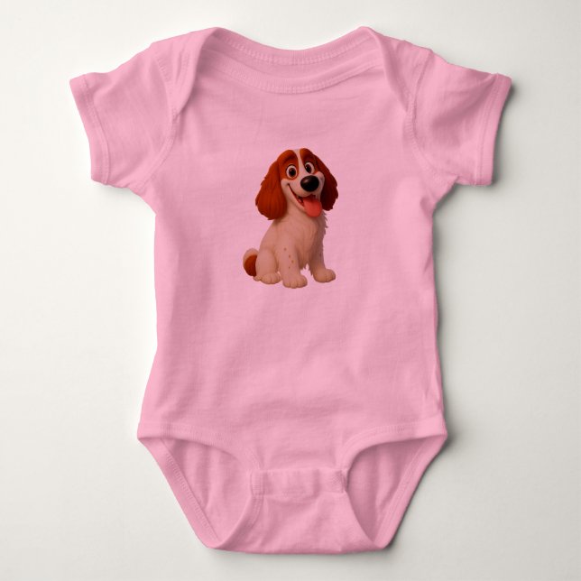 Baby’s Funny puppy  Baby Bodysuit (Front)