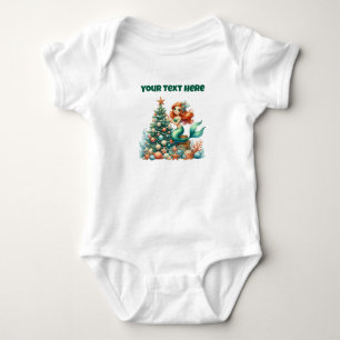 Baby’s Xmas Mermaid Bodysuit-Personalised Baby Bodysuit
