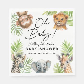 Baby Safari Animal Party Decorations Napkins by YourMainEvent at Zazzle