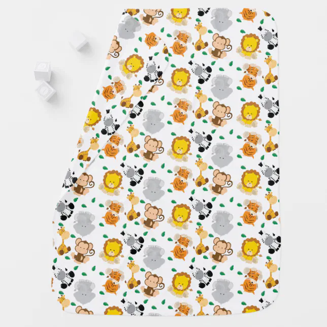 Baby Safari Animals Pattern | Lion, Tiger, Zebra Stroller Blanket | Zazzle
