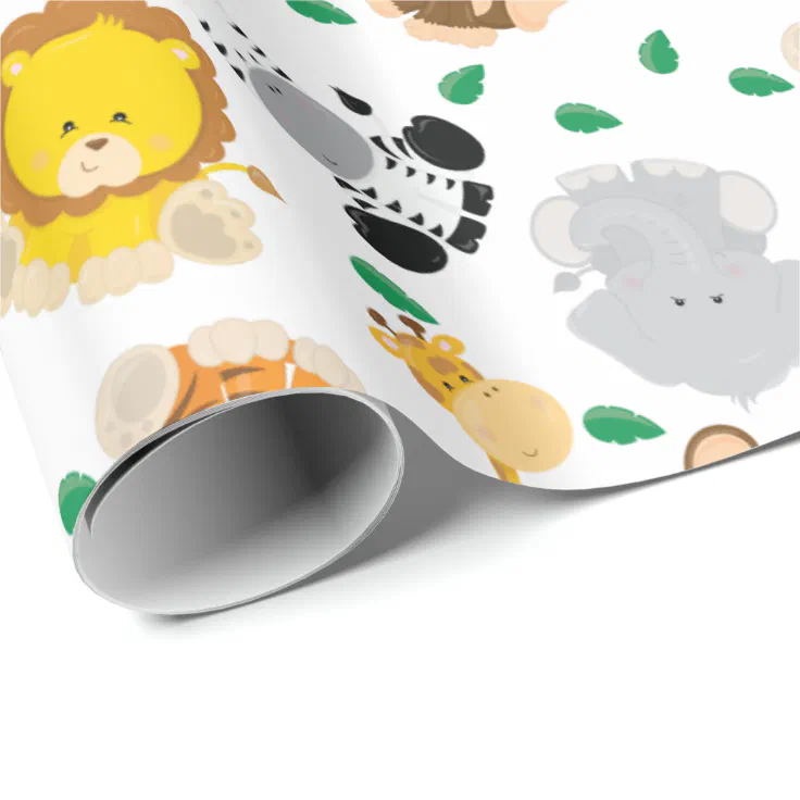 Lion Monkey "Sweet Safari" Jungle Baby Tissue Paper Gift Wrapping 20"x30" Sheets 