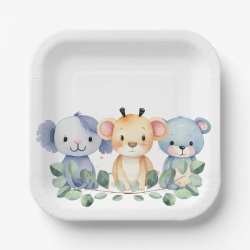  Baby Safari Animals Plates