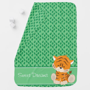 Baby Safari Animals Tiger Personalized Swaddle Blanket