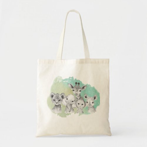 Baby Safari Animals Tote Bag