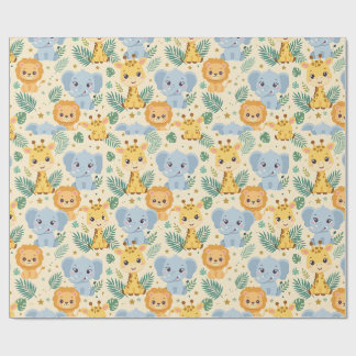 Baby Safari Animals Wrapping Paper