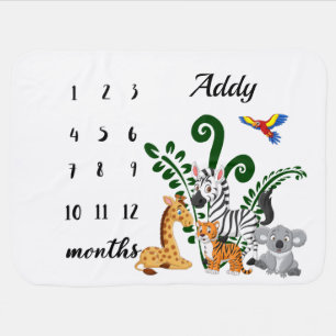 Baby Safari Milestone Blanket