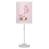 Baby Safari Pink Sleepy Giraffe Nursery Art Gift Table Lamp (Front)