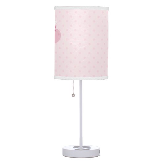 Baby Safari Pink Sleepy Giraffe Nursery Art Gift Table Lamp (Right)