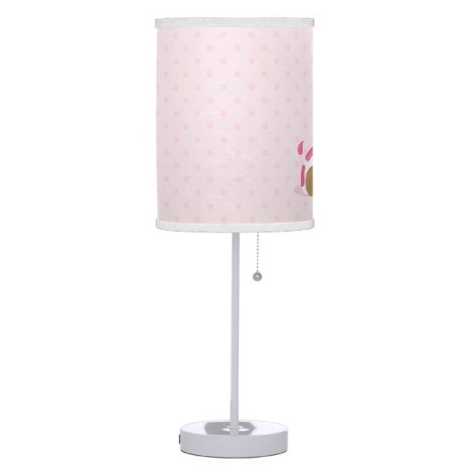 Baby Safari Pink Sleepy Giraffe Nursery Art Gift Table Lamp (Left)