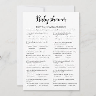 Baby Safety & Health Basics Baby Shower Game, Invitation
