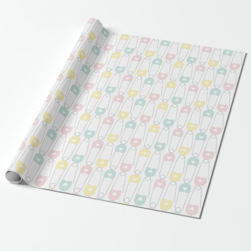 Baby Safety Pin Wrapping Paper