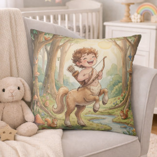 Baby Sagittarius Zodiac Nursery Kids Throw Pillow